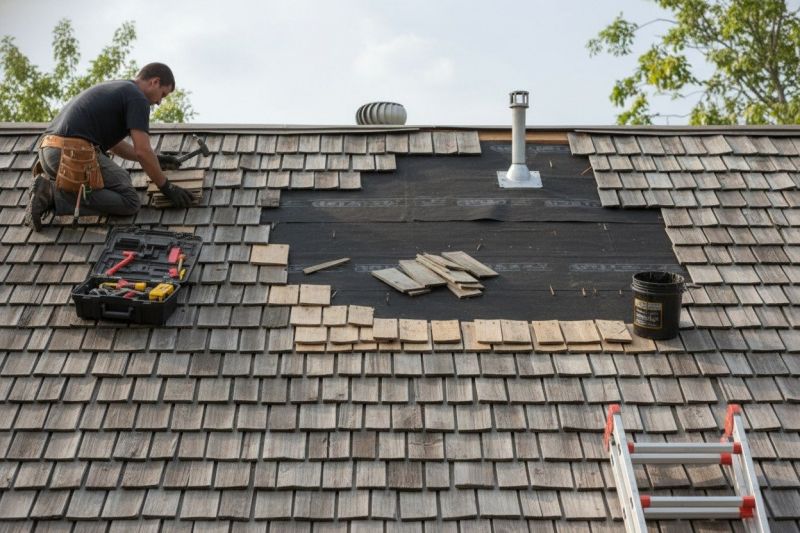 Wood Shake Roof Repair detail