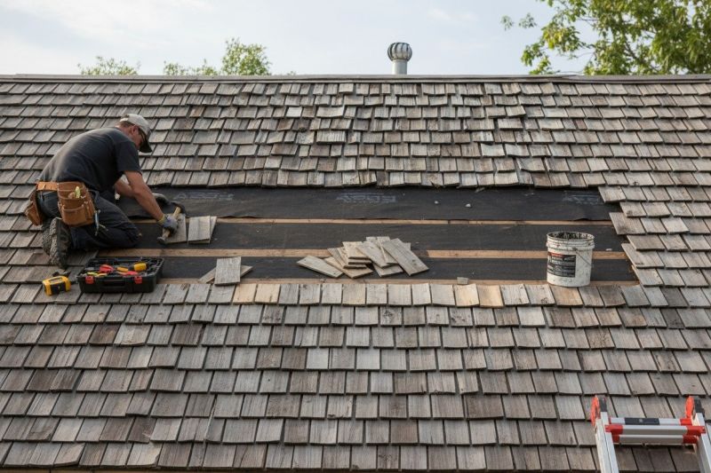 Wood Shake Roof Repair detail